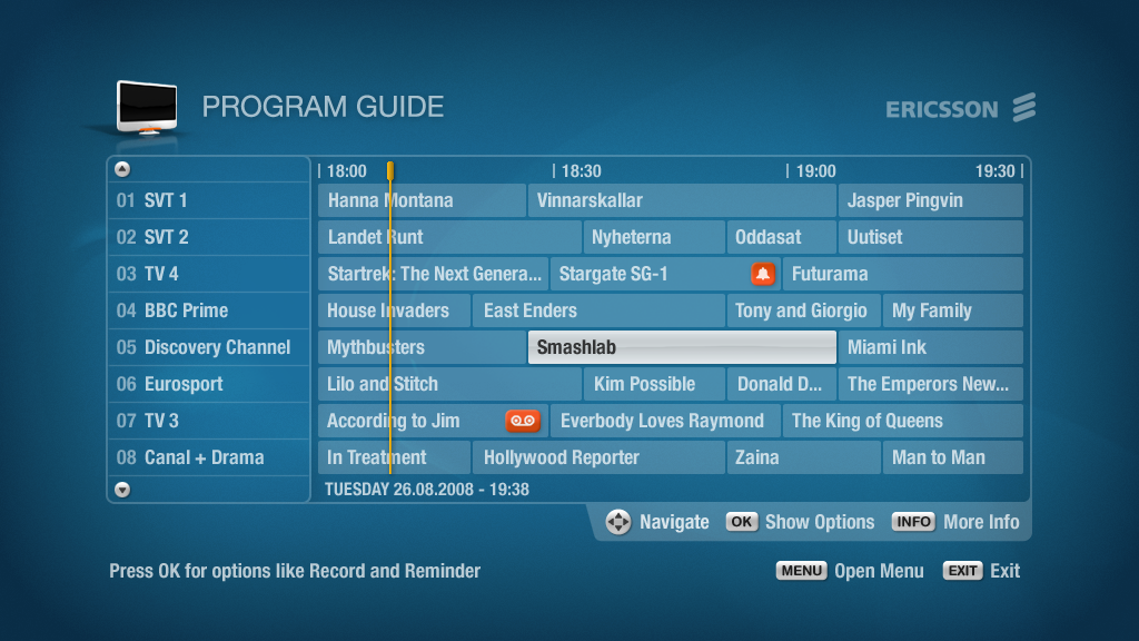 Extensive Electronic Program Guide (EPG) - streamqtv